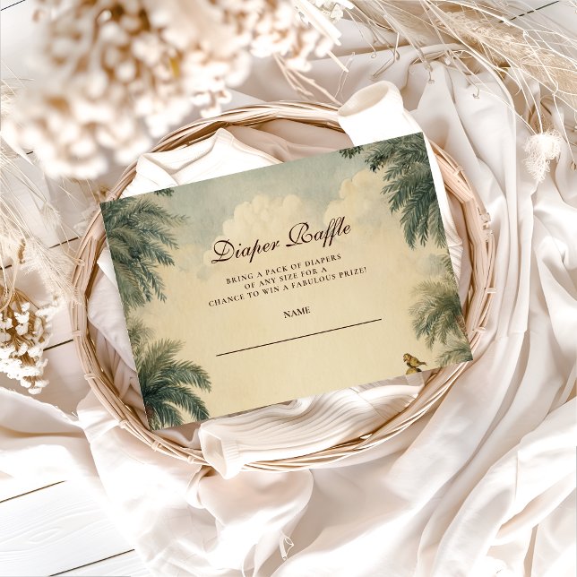 Carte D'accompagnement Rustic Safari Friends Baby Shower Diapper Raffle (Créateur téléchargé)