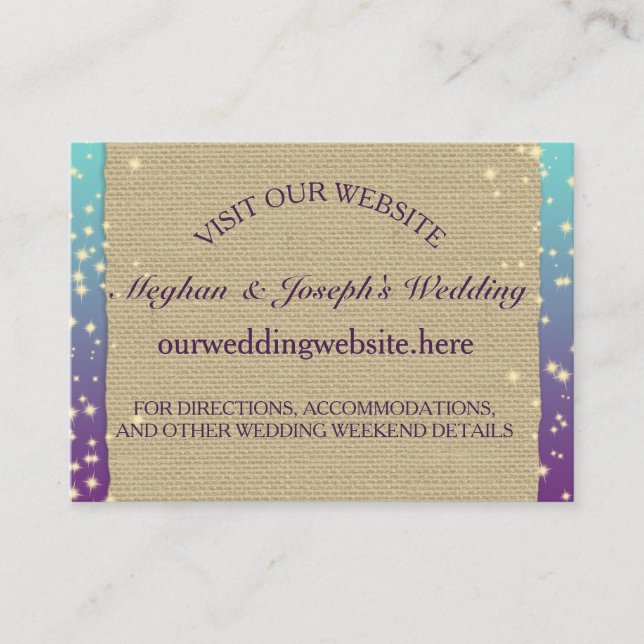 Carte D'accompagnement Rustic Sparkle Ombre - Informations Mariages Insér (Devant)