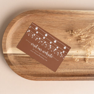 Carte D'accompagnement Rustic String Lumières Terracotta Site Mariage