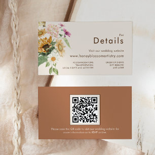 Carte D'accompagnement Rustic Sunflower Beige Mariage Détails du site web