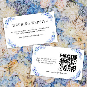 Carte D'accompagnement Rustic Watercolor Blue Floral Site Mariage