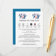 rustic watercolor of a pink & blue floral bouquet