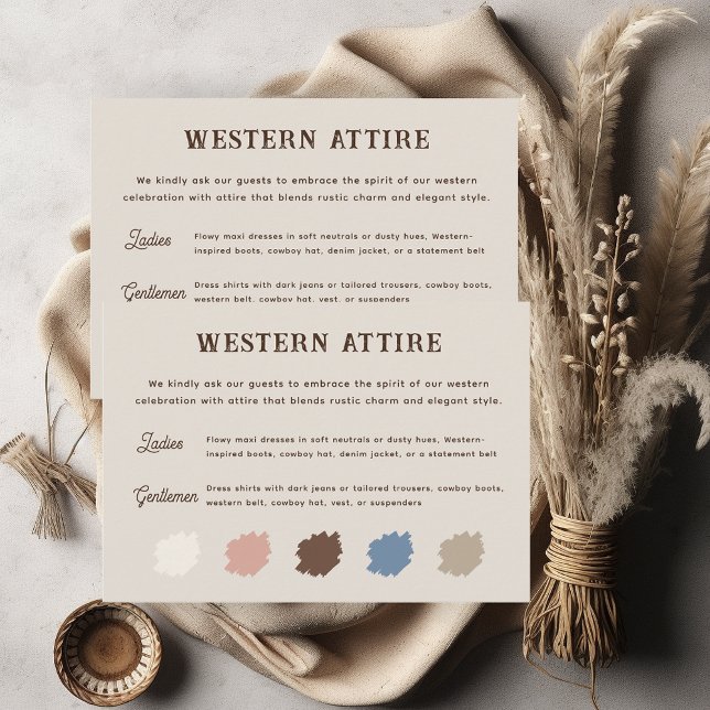Carte D'accompagnement Rustic Western Ranch Mariage Attire (Créateur téléchargé)