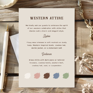 Carte D'accompagnement Rustic Western Ranch Mariage Attire