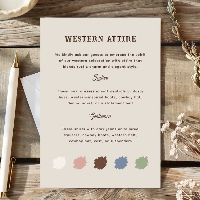Carte D'accompagnement Rustic Western Ranch Mariage Attire (Créateur téléchargé)
