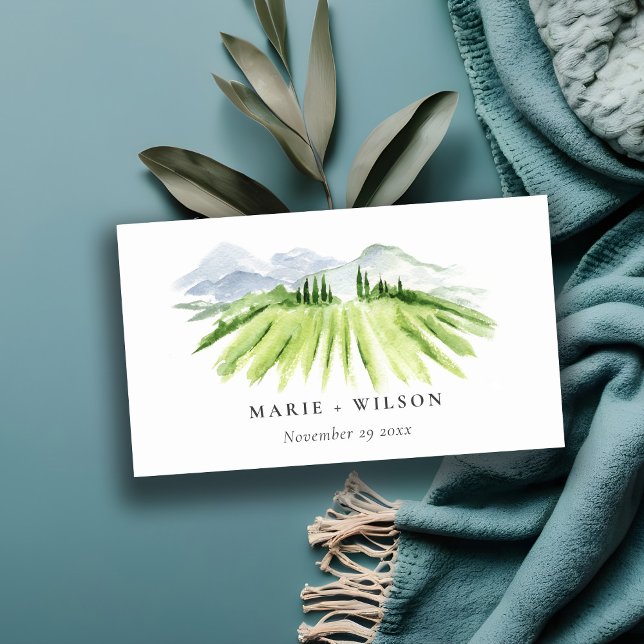 Carte D'accompagnement Rustic Winery Vineyard Mountain Site Mariage (Créateur téléchargé)