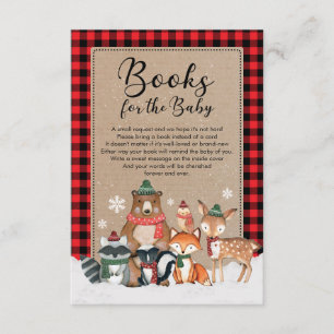 Carte D'accompagnement Rustic Winter Woodland Animaux Livres pour bébé