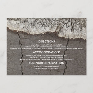Carte D'accompagnement Rustic Wood Birch Bark Tree Détails du Mariage