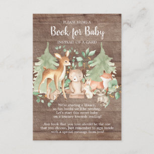 Carte D'accompagnement Rustic Woodland Forest Animaux Livre pour Baby Car