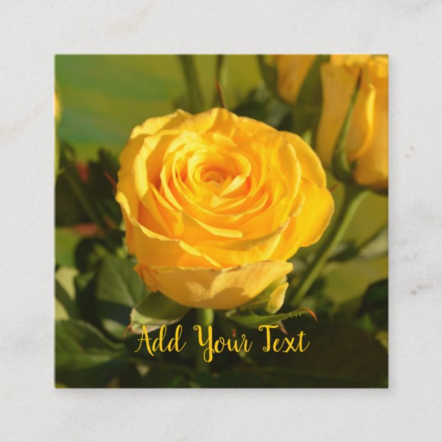 Carte D'accompagnement Rustic Yellow Rose Custom Text (Devant)