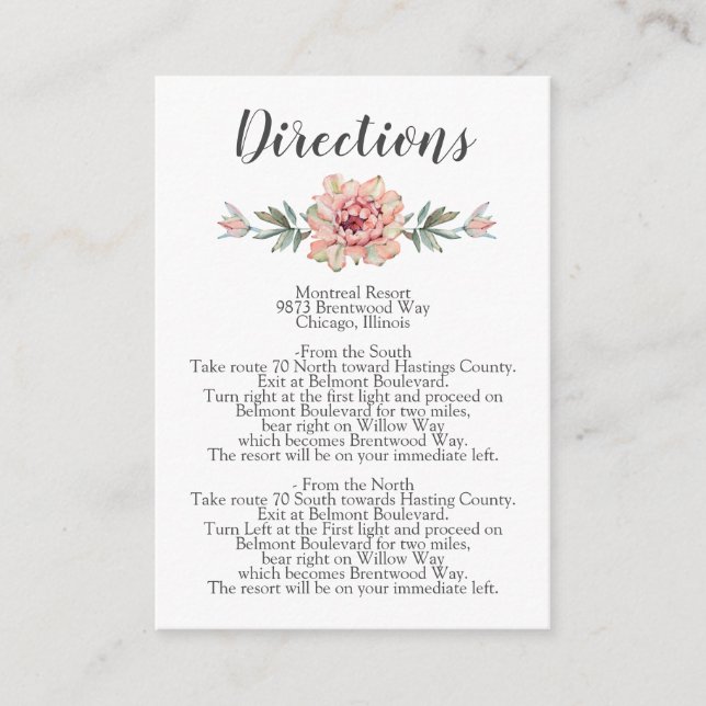 Carte D'accompagnement Rustique Blush Cactus Botanique Nature Mariage du  (Devant)