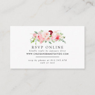 Carte D'accompagnement Rustique Blush Pink Mariage site Web RSVP