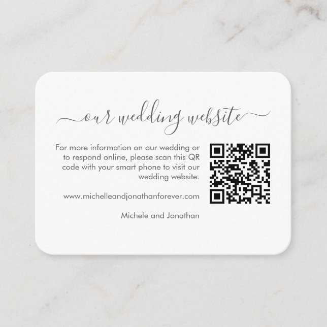 Carte D'accompagnement Rustique Boho Floral Wedding RSVP Détails QR Code  (Devant)
