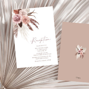Carte D'accompagnement Rustique Boho Pampas Grass Mariage en terre cuite