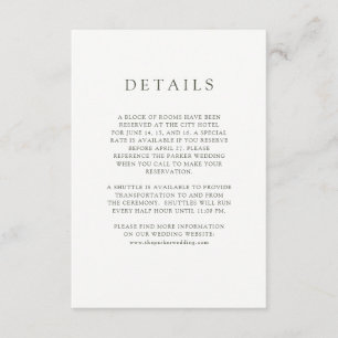 Carte D'accompagnement Rustique Détails du client mariage
