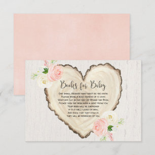 Carte D'accompagnement Rustique floral coeur demande baby shower fille