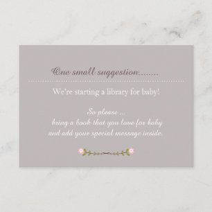 Carte D'accompagnement Rustique Floral Girl's Baby shower Note Insérer