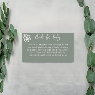 Carte D'accompagnement Rustique Floral Sage Green Baby shower Demande de