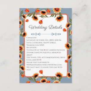 Carte D'accompagnement Rustique Floral Scandinave Mariage inspiré Folk