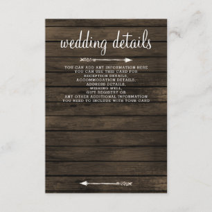 Carte D'accompagnement Rustique Grange Bois Succulent Pays Chic Mariage