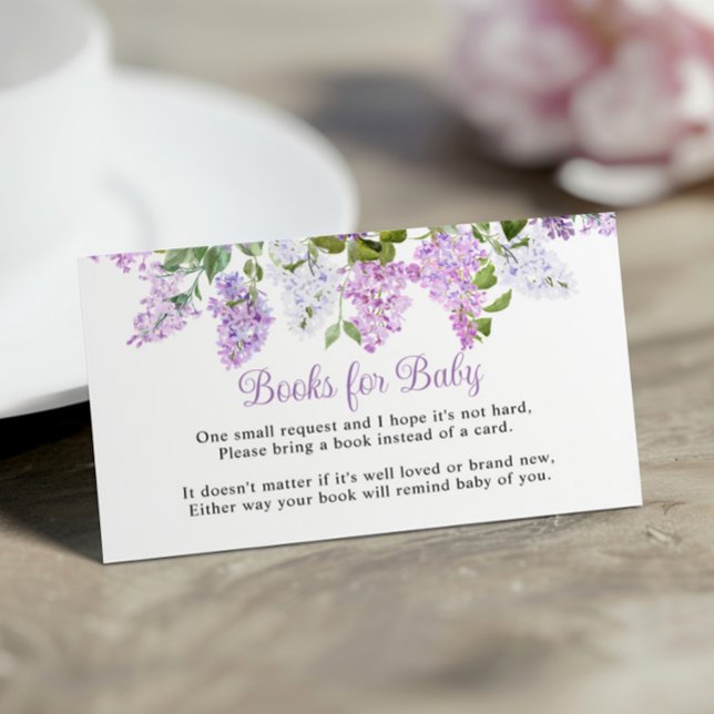 Carte D'accompagnement Rustique Lilac Flowers Baby shower Livre pour bébé (Créateur téléchargé)