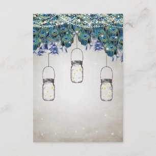 Carte D'accompagnement Rustique Luxe Mason Jar Navy Turquoise Peacock