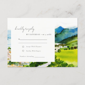 Carte D'accompagnement Rustique Mariage d'aquarelle du village de Campagn