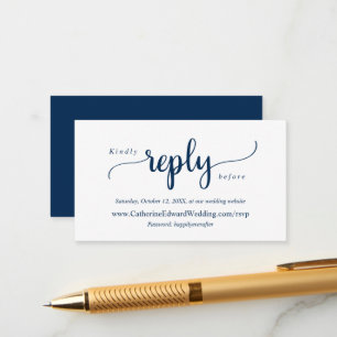 Carte D'accompagnement Rustique moderne, bleu marine, site RSVP en ligne