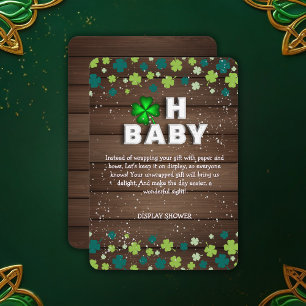 Carte D'accompagnement Rustique Oh Bébé Fête Prénatale de la Saint-Patric
