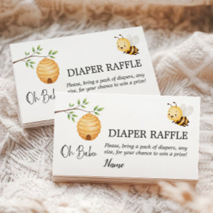 Carte D'accompagnement Rustique Oh Bébé Miel Abeille Baby Shower Couche