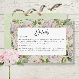 Carte D'accompagnement Rustique Pastel Hydrangea Floral Monogramme Sage V