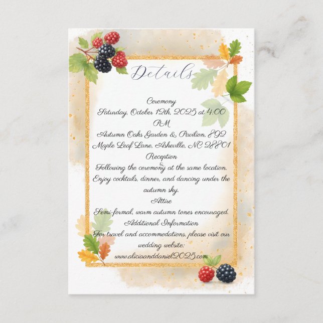 Carte D'accompagnement Rustique romantique Berry Mariage photo Retour (Devant)