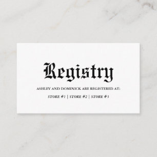 Carte D'accompagnement Rustique vieux anglais Celtic gothique Registre Ma