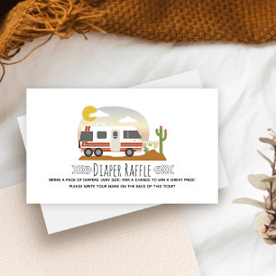 Carte D'accompagnement RV vintage Baby shower Désert Déchets Raffin