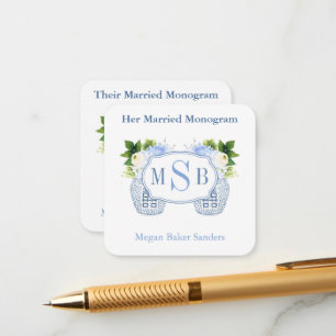 Carte D'accompagnement Sa Fête des mariées mariée d'un monogramme