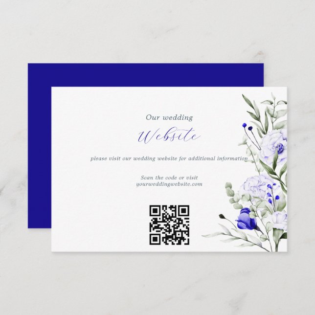 Carte D'accompagnement Sade of Royal Blue Ivory Site Mariage Code QR (Devant / Derrière)