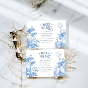 Carte D'accompagnement Safari Animal Bleu Toile Bébé Garçon Douche Livres