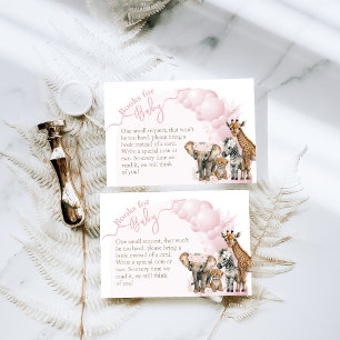Carte D'accompagnement Safari animal Boho Baby Girl Douche Livres