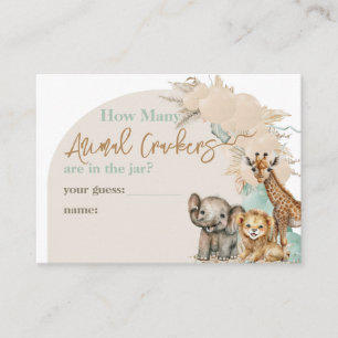 Carte D'accompagnement Safari animal Boho Oh Boy Baby shower Jeu