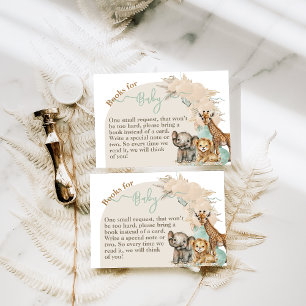 Carte D'accompagnement Safari animal Boho Oh Boy Baby showers livres