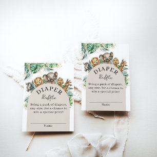 Carte D'accompagnement Safari Animal Jungle Baby shower moderne couche