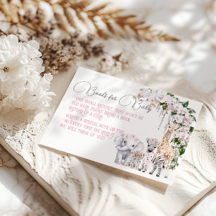 Carte D'accompagnement Safari Animal Tropical Baby shower de livres de fl