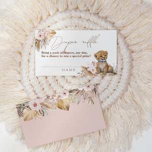 Carte D'accompagnement Safari Animal Tropical Floral Girl Déchets Raffle