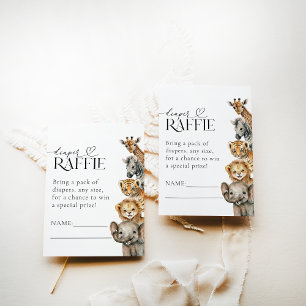 Carte D'accompagnement Safari Animaux Baby shower moderne Baisse