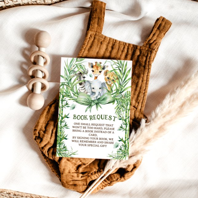 Carte D'accompagnement Safari Animaux Cute Bow Baby showers livres pour b (Créateur téléchargé)