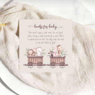 Carte D'accompagnement Safari Animaux Train Baby shower Book