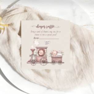 Carte D'accompagnement Safari Animaux Train Baby shower Diaper