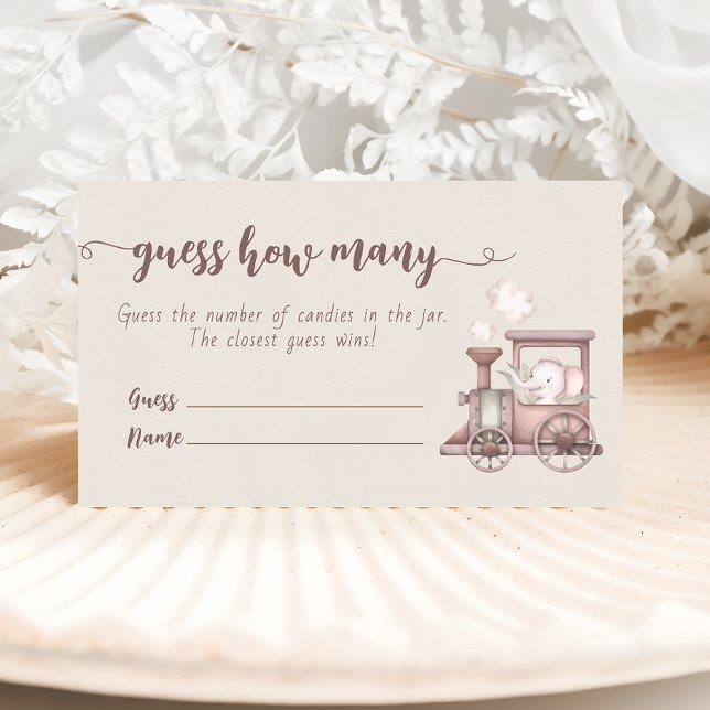 Carte D'accompagnement Safari Animaux Train Baby shower Jeu (Créateur téléchargé)