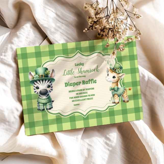 Carte D'accompagnement Safari Animlas Lucky Little Shamr Diapper Raffle (Créateur téléchargé)