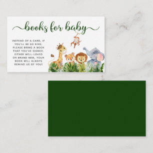 Carte D'accompagnement Safari Aquarelle Livres Pour Baby shower